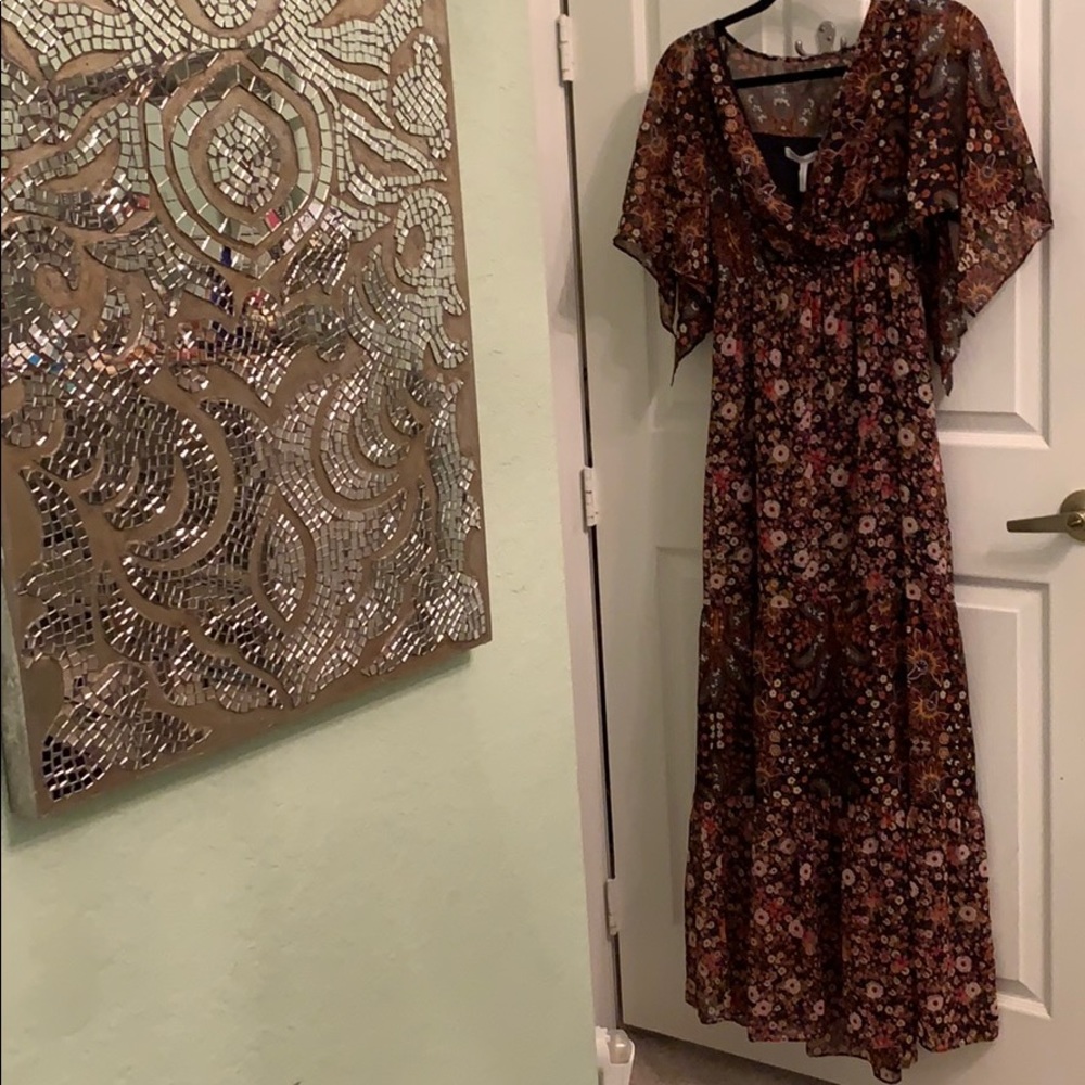 BCBG dark floral maxi dress